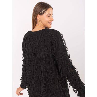 RUE PARIS Sweater-Mi-Sw-0820.85-Black Čierna One Size RUE PARIS Sweater-Mi-Sw-0820.85-Black Čierna One Size