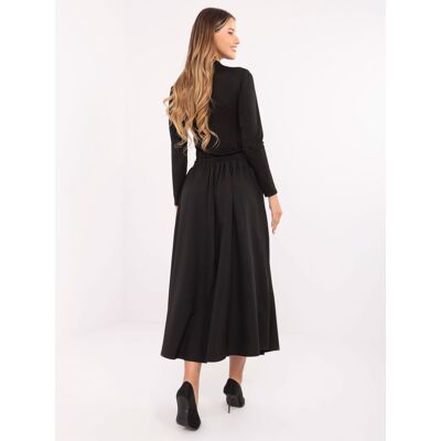 RUE PARIS Čierna Maxi Sukňa Čierna One Size RUE PARIS Čierna Maxi Sukňa Čierna One Size