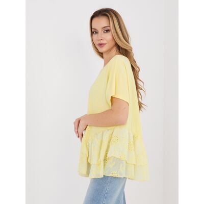 Italy Moda Žltá Oversize Blúzka S Baskinkou Žltá One Size Italy Moda Žltá Oversize Blúzka S Baskinkou Žltá One Size