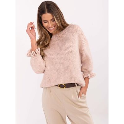 Italy Moda Sweater-Mi-Sw-2912.10x-Light Pink Ružová One Size Italy Moda Sweater-Mi-Sw-2912.10x-Light Pink Ružová One Size