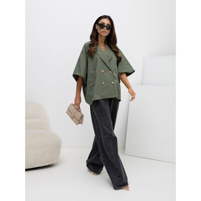 Khaki Oversize Trenčkot Rue Paris Kaki One Size Khaki Oversize Trenčkot Rue Paris Kaki One Size