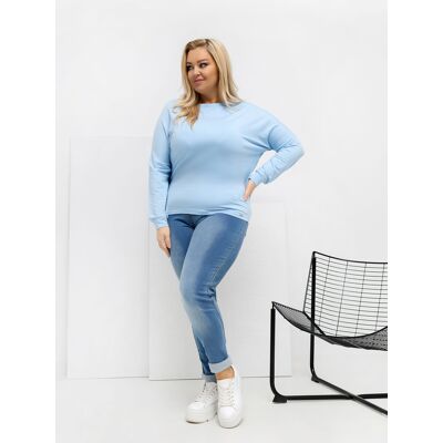 RELEVANCE Plus Size Svetlomodrá Mikina Modrá One Size RELEVANCE Plus Size Svetlomodrá Mikina Modrá One Size