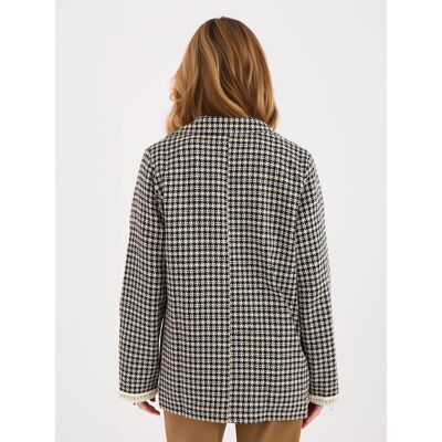 LAKERTA Dámsky Károvaný Blazer Čierna Xl LAKERTA Dámsky Károvaný Blazer Čierna Xl
