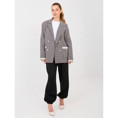 LAKERTA Dámsky Kockovaný Blazer Čierna L LAKERTA Dámsky Kockovaný Blazer Čierna L
