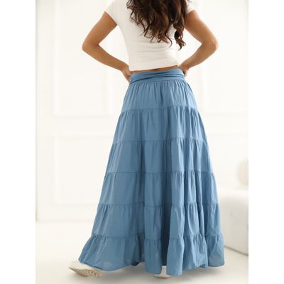 Italy Moda Maxi Sukňa S Širokým Pásom V Modrej Farbe Biela One Size Italy Moda Maxi Sukňa S Širokým Pásom V Modrej Farbe Biela One Size