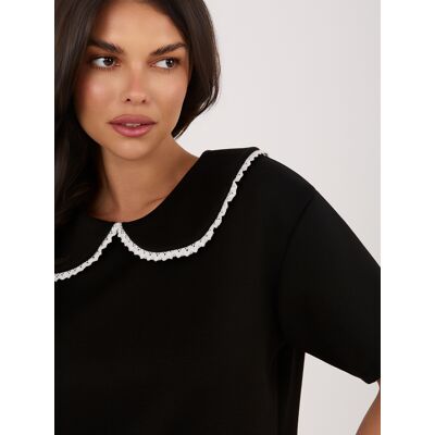 Italy Moda Čierna Blúzka S Krátkym Rukávom Čierna One Size Italy Moda Čierna Blúzka S Krátkym Rukávom Čierna One Size
