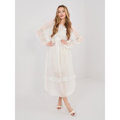 Italy Moda Béžové Boho Mini Šaty Oversized Krémová One Size Italy Moda Béžové Boho Mini Šaty Oversized Krémová One Size