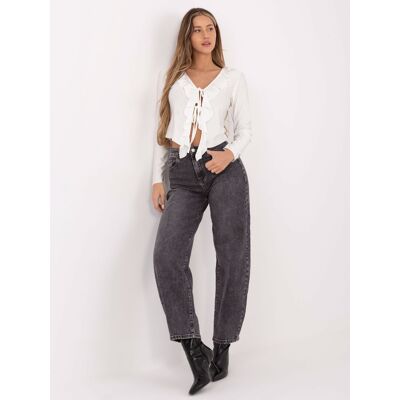 MODA ITALY Jednofarebná Blúzka S Dlhým Rukávom Čierna One Size MODA ITALY Jednofarebná Blúzka S Dlhým Rukávom Čierna One Size