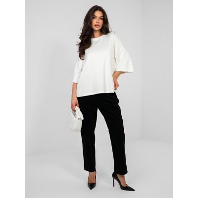 RUE PARIS Biela Dámska Blúzka Oversize Čierna L RUE PARIS Biela Dámska Blúzka Oversize Čierna L