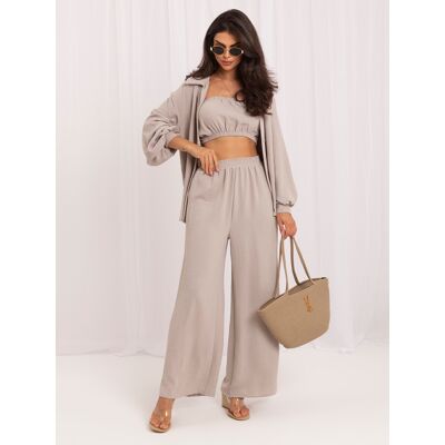 Italy Moda Letný Komplet S Topom Bandeau, Tmavo Béžový Kaki One Size Italy Moda Letný Komplet S Topom Bandeau, Tmavo Béžový Kaki One Size