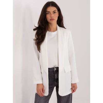 Italy Moda Elegantný Biely Sako Čierna One Size Italy Moda Elegantný Biely Sako Čierna One Size