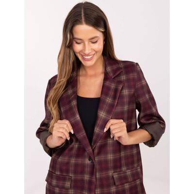 MODA ITALY Blazer-It-Ma-21739.16p-Burgundy Kaki One Size MODA ITALY Blazer-It-Ma-21739.16p-Burgundy Kaki One Size