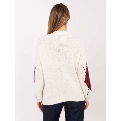 Italy Moda Sweater-Mi-Sw-Wm295.15-Ecru Biela One Size Italy Moda Sweater-Mi-Sw-Wm295.15-Ecru Biela One Size