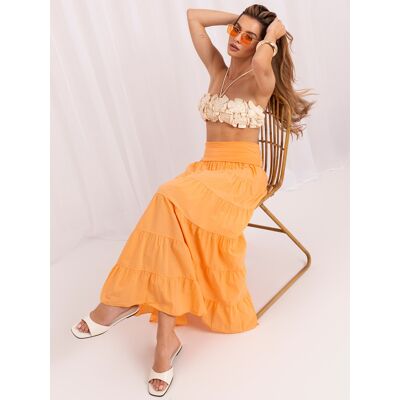 Italy Moda Oranžová Maxi Sukňa S Volánom Oranžová One Size Italy Moda Oranžová Maxi Sukňa S Volánom Oranžová One Size