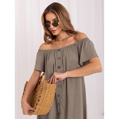 Sublevel Khaki Dámske Letné Šaty Hnedá Xs Sublevel Khaki Dámske Letné Šaty Hnedá Xs