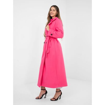Factory Price Dvojradový Ružový Plášť S Vreckami Fuchsiová One Size Factory Price Dvojradový Ružový Plášť S Vreckami Fuchsiová One Size