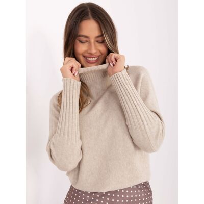 RUE PARIS Sweater-It-Sw-8003.18p-Light Beige Hnedá One Size RUE PARIS Sweater-It-Sw-8003.18p-Light Beige Hnedá One Size