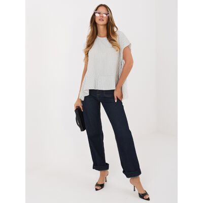 Italy Moda Letná Vzorovaná Blúzka Oversize Ecru Čierna One Size Italy Moda Letná Vzorovaná Blúzka Oversize Ecru Čierna One Size