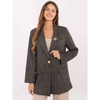 MODA ITALY Blazer-It-Ma-Fl8315.02p-Dark Grey Čierna One Size MODA ITALY Blazer-It-Ma-Fl8315.02p-Dark Grey Čierna One Size