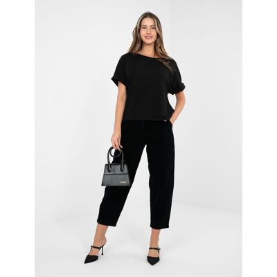 RUE PARIS Čierna Oversize Blúzka Čierna L RUE PARIS Čierna Oversize Blúzka Čierna L