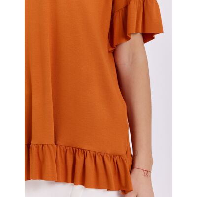 RELEVANCE Ceglasta Dámska Blúzka Oversize Oranžová One Size RELEVANCE Ceglasta Dámska Blúzka Oversize Oranžová One Size