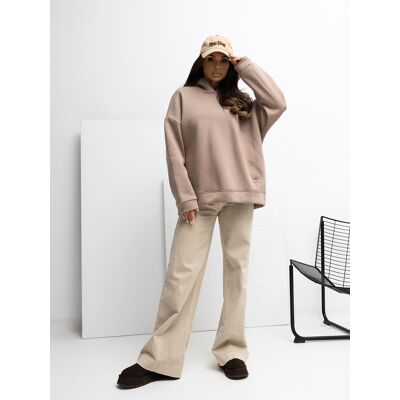 RUE PARIS Sweatshirt-Rv-Bl-A1037.12-Dark Beige Kaki One Size RUE PARIS Sweatshirt-Rv-Bl-A1037.12-Dark Beige Kaki One Size