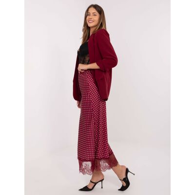 RUE PARIS Bordová Maxi Sukňa S Čipkou Čierna One Size RUE PARIS Bordová Maxi Sukňa S Čipkou Čierna One Size