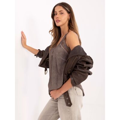 Italy Moda Top-Mi-Tp-7922.33-Dark Beige Hnedá One Size Italy Moda Top-Mi-Tp-7922.33-Dark Beige Hnedá One Size