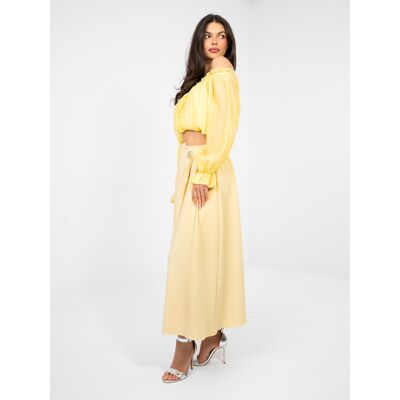 Factory Price Pastelová Žltá Midi Sukňa Žltá One Size Factory Price Pastelová Žltá Midi Sukňa Žltá One Size