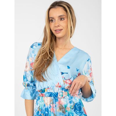 Italy Moda Kvetinové Maxi Šaty Svetlomodré Modrá One Size Italy Moda Kvetinové Maxi Šaty Svetlomodré Modrá One Size