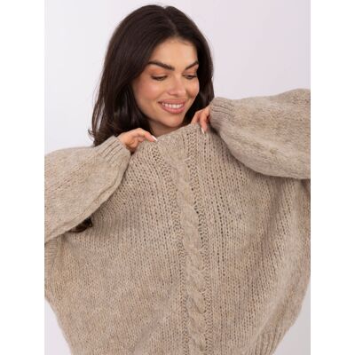 Italy Moda Sweater-Mi-Sw-1610.18-Beige Krémová One Size Italy Moda Sweater-Mi-Sw-1610.18-Beige Krémová One Size