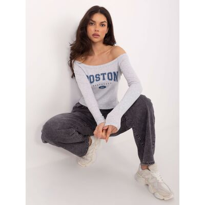 Factory Price Svetlosivá Blúzka S Nápisom Boston Čierna One Size Factory Price Svetlosivá Blúzka S Nápisom Boston Čierna One Size
