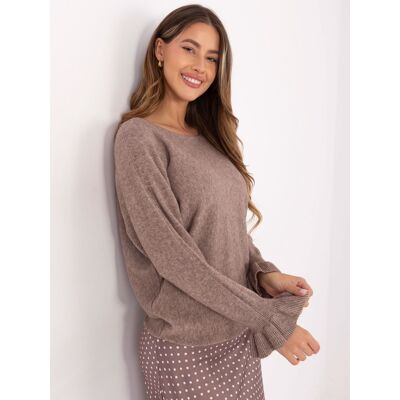 Italy Moda Sweater-It-Sw-99717.89-Dark Beige Hnedá One Size Italy Moda Sweater-It-Sw-99717.89-Dark Beige Hnedá One Size