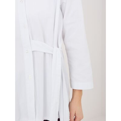 RUE PARIS Biela Rozopínacia Košeľa Z Manšestru Biela One Size RUE PARIS Biela Rozopínacia Košeľa Z Manšestru Biela One Size