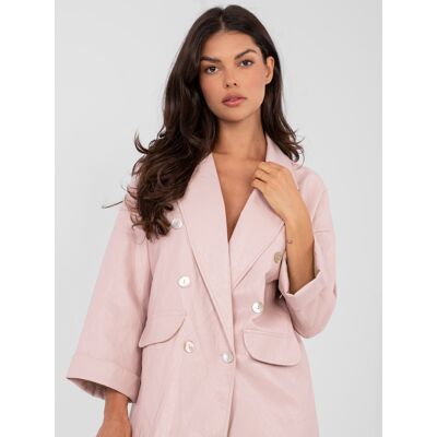 RUE PARIS Svetloružový Blazer S Gombíkmi Ružová One Size RUE PARIS Svetloružový Blazer S Gombíkmi Ružová One Size