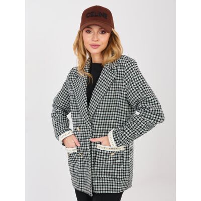 LAKERTA Dámsky Kockovaný Blazer Čierna S LAKERTA Dámsky Kockovaný Blazer Čierna S