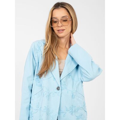 RUE PARIS Svetlomodrý Rifľový Blazer Svetlomodrá One Size RUE PARIS Svetlomodrý Rifľový Blazer Svetlomodrá One Size