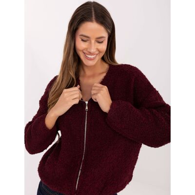 RUE PARIS Sweater-Mi-Sw-3wb219.21-Burgundy Tmavočervená One Size RUE PARIS Sweater-Mi-Sw-3wb219.21-Burgundy Tmavočervená One Size