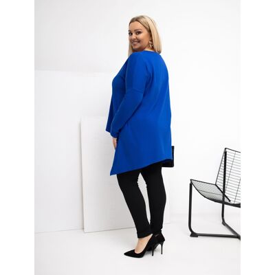 RELEVANCE Asymetrická Plus Size Blúzka V Kobaltovej Farbe Čierna One Size Xl/2xl RELEVANCE Asymetrická Plus Size Blúzka V Kobaltovej Farbe Čierna One Size Xl/2xl