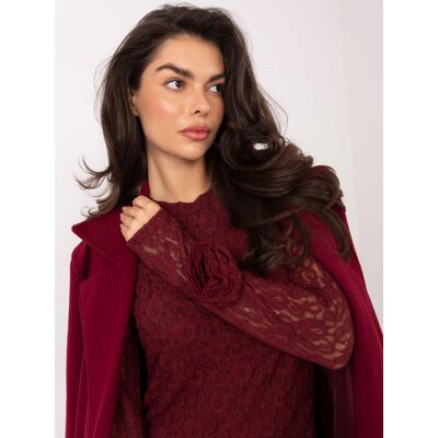 Italy Moda Bordové Čipkované Šaty Biela One Size Italy Moda Bordové Čipkované Šaty Biela One Size