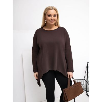 RELEVANCE Tmavohnedá Plus Size Blúzka Hnedá One Size Xl/2xl RELEVANCE Tmavohnedá Plus Size Blúzka Hnedá One Size Xl/2xl