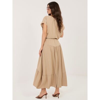 Italy Moda Áčková Sukňa V Camel Odtieni Čierna One Size Italy Moda Áčková Sukňa V Camel Odtieni Čierna One Size