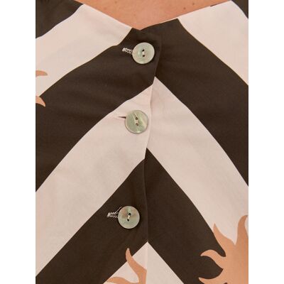 Italy Moda Khaki Dámsky Top Z Bavlny Hnedá One Size Italy Moda Khaki Dámsky Top Z Bavlny Hnedá One Size