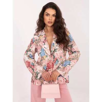 Italy Moda Ružové Elegantné Sako S Kvetinovým Vzorom Ružová One Size Italy Moda Ružové Elegantné Sako S Kvetinovým Vzorom Ružová One Size