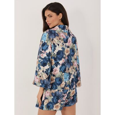 Italy Moda Elegantný Dámsky Sako Modrá One Size Italy Moda Elegantný Dámsky Sako Modrá One Size