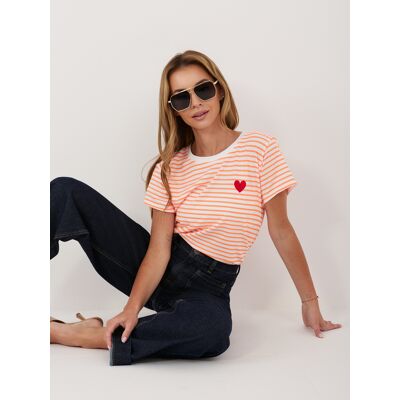 Italy Moda Bielo-Oranžové Dámske Tričko Z Bavlny Biela One Size Italy Moda Bielo-Oranžové Dámske Tričko Z Bavlny Biela One Size