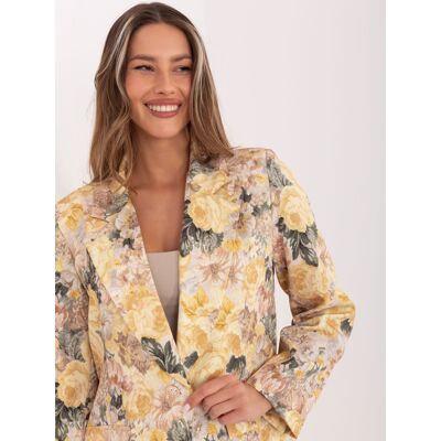 RUE PARIS Elegantný Žltý Sako Zelená One Size RUE PARIS Elegantný Žltý Sako Zelená One Size