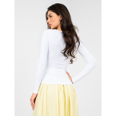 RUE PARIS Biela Blúzka Basic S Výstrihom Biela S RUE PARIS Biela Blúzka Basic S Výstrihom Biela S