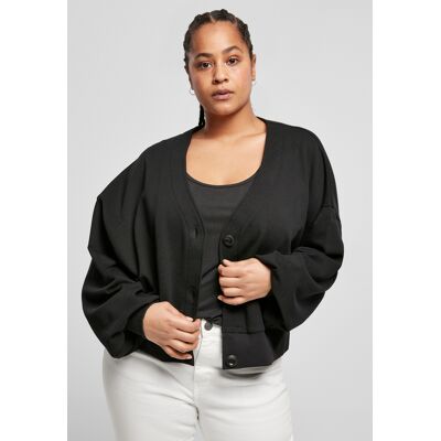Urban Classics Women'S Organic Oversized Short Terry Cardigan Black Čierna 4xl Urban Classics Women'S Organic Oversized Short Terry Cardigan Black Čierna 4xl