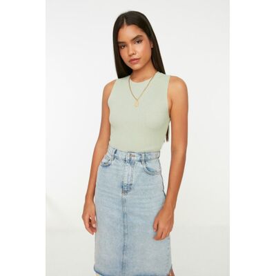Dámsky Crop Top Trendyol Šedá Xs Dámsky Crop Top Trendyol Šedá Xs